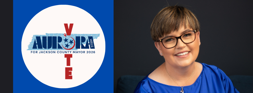 Vote Aurora Logo and Aurora Wells Headshot